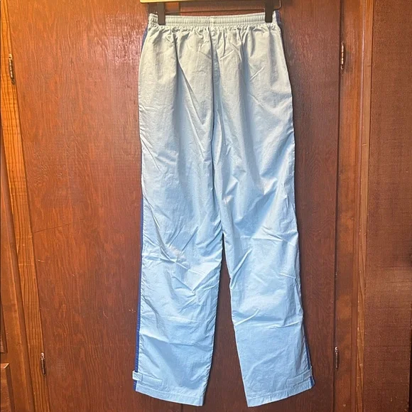VINTAGE Y2K adidas Light Blue Track Pants with Navy Triple Stripes (2003) - Picture 5 of 6